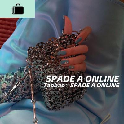 超火编织金属链条包女夏单肩斜挎手机包韩国网红小众NEW LAKE 可放手机口红纸巾女斜挎包