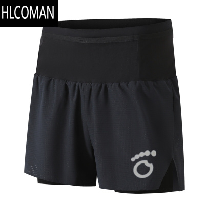 HLCOMAN马拉松专业跑步4分裤男轻功冰丝运动短裤后腰口袋可放手机