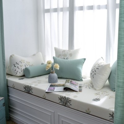 高密度海绵飘窗垫窗台垫定做沙发垫北欧阳台垫榻榻米可机卡座 花5号色 定制联系客服报价(自拍不发货)