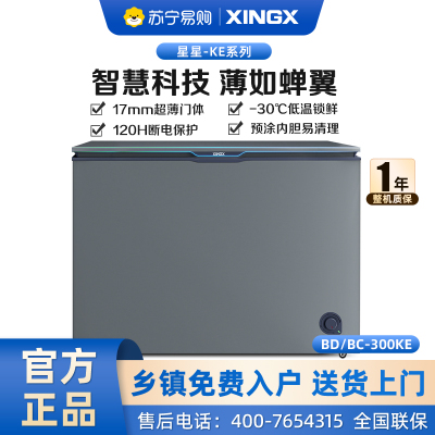 星星(XINGX)300升家用商用减霜净味薄门冰柜 冷藏冷冻转换冷柜 节能顶开冰箱 BD/BC-300KE