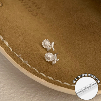 s999足银向日葵耳钉女小众设计甜美气质耳环学生百搭养耳耳饰送女朋友老婆情人节七夕生日礼物