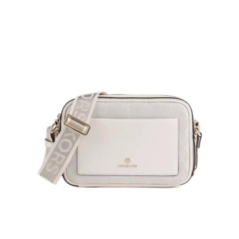 迈克·科尔斯(MICHAEL KORS)女士棉质单肩包实用多口袋拉链闭合休