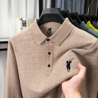 秋冬中厚款男士商务翻领爸爸毛衣宽松打底针织衫毛衣男装