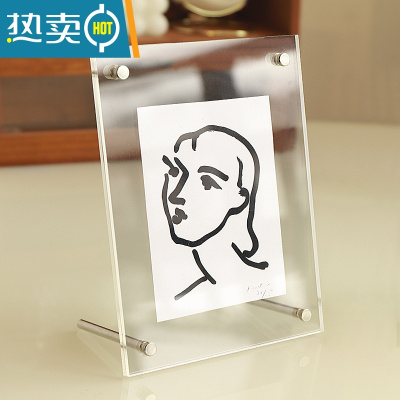 敬平亚克力相框摆台6寸双面透明水晶挂墙ins明信片照片展示A4海报画框 可挂可摆[横竖可放]+洗照片 A3[放29.7X