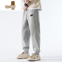YANXUNB潮牌新佰伦卫裤秋季男士休闲运动港风纯黑灰色束脚长裤