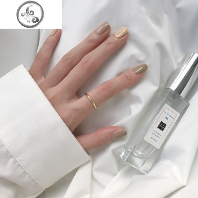 不规则简约纯银细戒指女时尚个性ins潮冷淡风开口可调食指环尾戒 JiMi