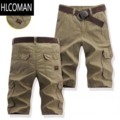 HLCOMAN夏天户外休闲青年工装七分裤男装宽松多口袋中裤五分运动短裤薄款