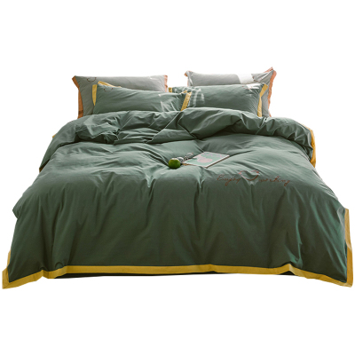 美帮汇水洗棉四件套 全棉 超柔全棉一米八床床单被套日式简约床笠款