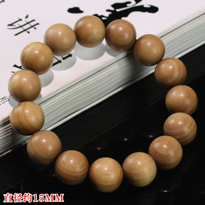 印度老山檀香木手串15MM单圈男女手链饰品长辈领导父亲节自然清香送女朋友老婆情人节七夕生日礼物