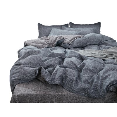 美帮汇时尚个性被套四件套床上用品 简约床单被罩三件套男生 夏季