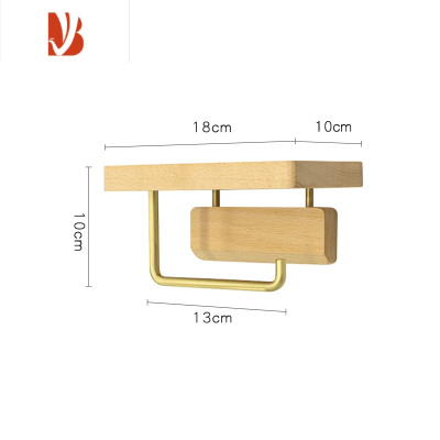 三维工匠实木纸巾架厕所胡桃木卷筒纸置物架北欧风卫生间纸巾盒 拉丝金榉木短款卷纸架 [打孔免钉双用]