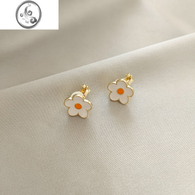 JiMi小花耳钉简约耳夹无耳洞小巧少女气质耳环2021年新款潮小清新耳饰