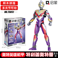 正版启蒙奥特曼积木赛罗泽塔欧布迪迦奥特曼可动人偶套装拼装玩具 特利迦奥特曼