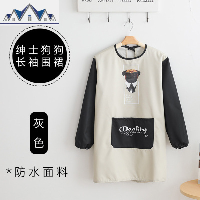 罩衣外套围裙家用厨房女做饭时尚可爱日系工作服长袖防水防油大人 三维工匠