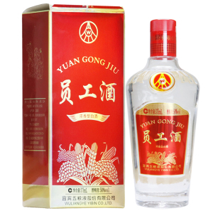 五粮液员工酒50度375ml*1瓶 浓香型白酒2017年