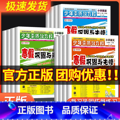 数学[人教版] 小学一年级 [正版]小学生14天寒假赶超少年素质教育报寒假巩固与先修一二三四五年级语文数学英语人教版冀教