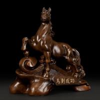 美帮汇办公桌摆件笔筒办公室桌面小创意马到成功马摆设中式书房装饰