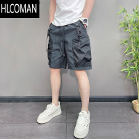 HLCOMAN2025夏季薄款痞帅个性撞色设计感高级工装裤子男士休闲五分短裤男