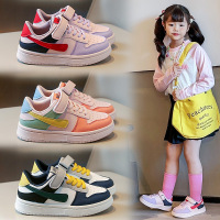 秋新款儿童板鞋女童休闲鞋皮面轻便透气鞋男童跑步鞋