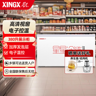 星星(XINGX) SD/SC-380BE 380升展示柜卧式冷藏冰柜商用全冷冻冷藏展示柜 超市卖场组合柜大容量