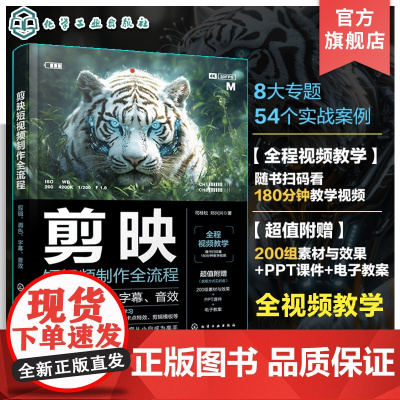 赠课件素材 剪映短视频制作全流程 剪辑 调色 字幕 音效 剪映短视频制作书课一体全视频教程实战案例视频抠图字幕调色专场特