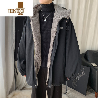 YANXU棉服男加绒加厚2022冬装新款休闲外套潮牌韩系青少年棉衣棉袄衣服