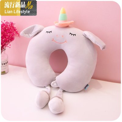 可爱U型枕 护颈坐车旅行头枕颈椎枕u形颈部靠枕脖枕午睡颈枕 三维工匠枕芯/枕头