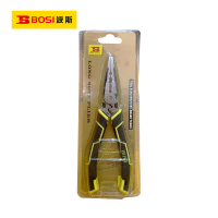 波斯(BOSI)多功能省力尖嘴钳(7"/180mm)把