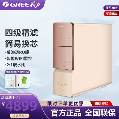 格力(GREE)净水器 家用直饮无桶大通量厨房纯水机RO反渗透净水机wifi智能