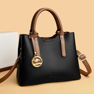 包包女包新款时尚妈妈斜挎包女单肩包女撞色手提包女