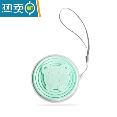 敬平折叠水杯户外旅行压缩便携式可装沸水伸缩迷你收缩硅胶杯漱口杯子 薄荷绿洗漱杯