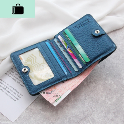 迷你小钱包女短款ins皮超薄两折韩版简约学生折叠可爱软薄钱夹NEW LAKE