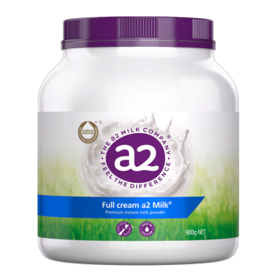 a2高钙蛋白紫吨吨全脂成人奶粉 900g 1罐 A2儿童学生孕妇中老年牛奶 含β-酪蛋白 澳洲进口