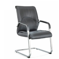 皮面弓形办公椅职员椅 黑色 把