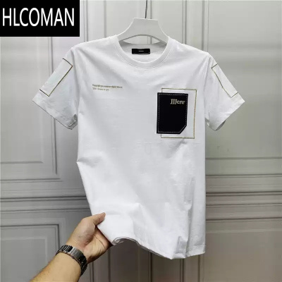 HLCOMAN美式复古短袖T恤男士2025夏季新款潮牌ins潮流百搭体恤半袖上衣服
