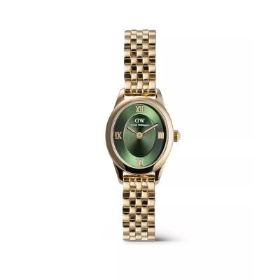 Daniel Wellington女士石英金色调不锈钢绿盘mm椭圆腕表