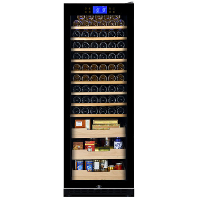尊堡(zunbao)BJ-408 165cm高 红酒柜 压缩机酒柜 恒温柜 144瓶 触摸 黑色 层架*托盘