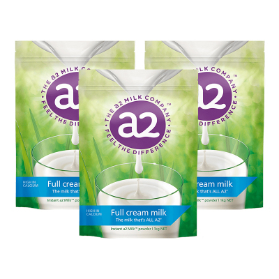 澳洲发/3袋装-澳洲a2进口全脂成人奶粉1000g/袋装 新西兰原产冲饮 学生青少年老人女士成人孕妇通用高钙奶粉