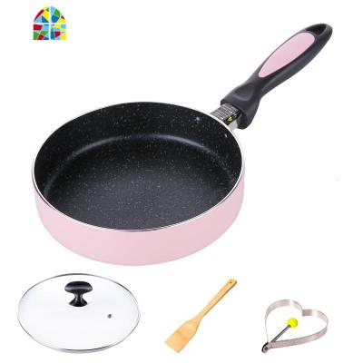 20cm小号平底锅不粘锅千层煎锅电磁炉天然气迷你煎蛋煎饼锅小型 FENGHOU 20粉送盖铲煎蛋模具