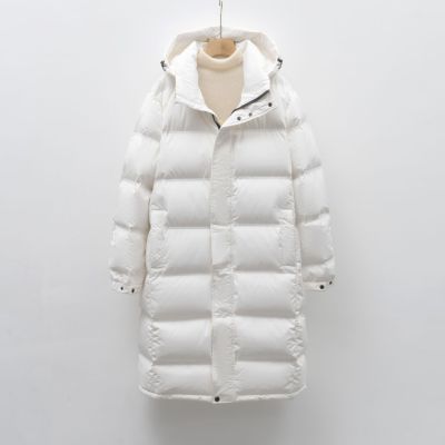 韩版90白鹅绒羽绒服连帽男女情侣青年中长款加厚外套