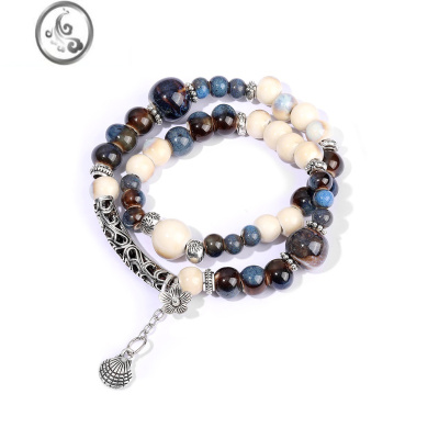 JiMi窑变落色!国风文玩陶瓷手串女原创小众精致新中式高级感复古手链