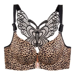 前扣美背文胸大码无钢圈200斤胖mm聚拢胸罩防下垂薄款无痕内衣女D_121