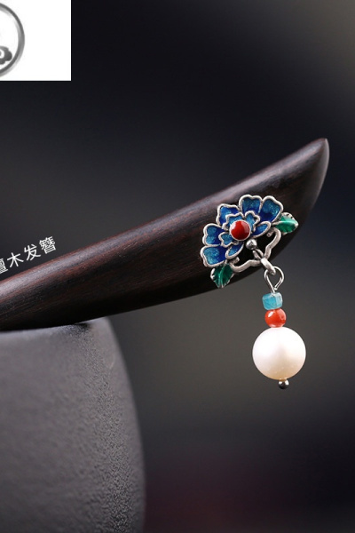 JiMi复古中式发簪汉服盘发头饰简约发钗簪子旗袍发饰檀木钗子