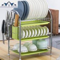 收纳盒置物架沥水放碗架厨房蔬菜刀架橱柜碗盘用品小百货储物 三维工匠