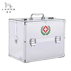 猎豹 铝合金医药箱收纳箱(空箱) 双开三层18寸/个