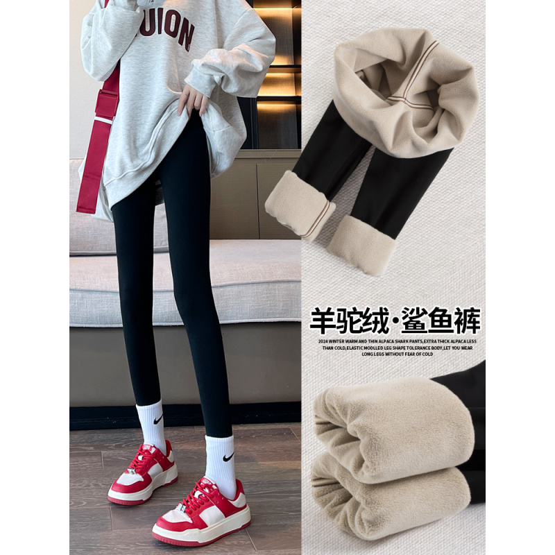 加绒鲨鱼裤女外穿新款春秋款大码紧身冬季加厚保暖棉裤打底裤