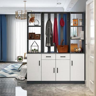 玄关柜现代简约酒柜客厅双面隔断柜进间厅柜装饰柜置物架挂衣架