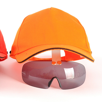 时尚防撞鸭舌安全帽轻便透气机械工厂车间夏季布劳保防撞帽 灰镜配黄帽