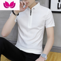 七斓2023年夏季短袖t恤男士polo衫冰丝立领纯色潮流休闲百搭冰感体恤