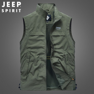 JEEP SPIRIT马甲男春秋男士坎肩休闲宽松大码马夹外套男